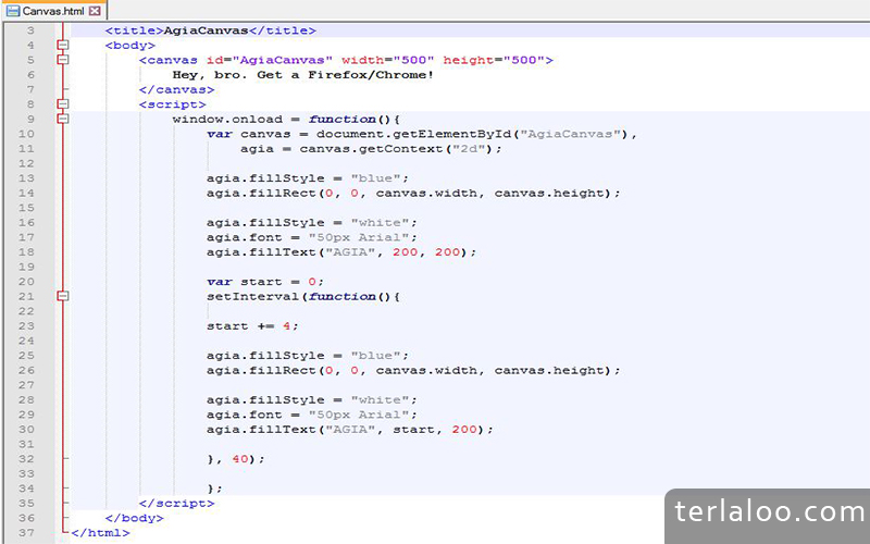 Canvas and HTML5 ~ Moving Text from Left to Right - Terlaloo.com
