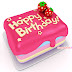 Beautiful Happy Birthday Square Cake Greeting Card