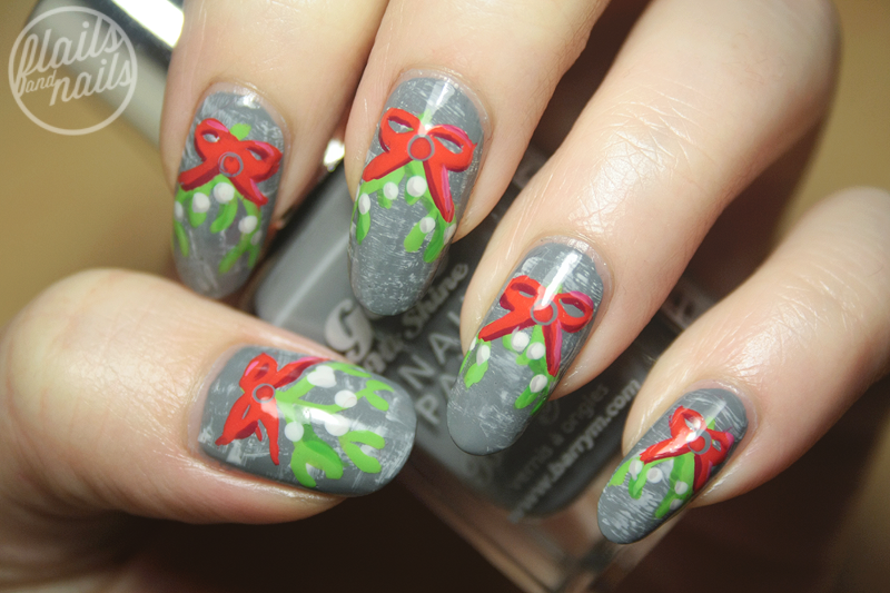 1. "Festive Mistletoe Nail Art Design" - wide 5