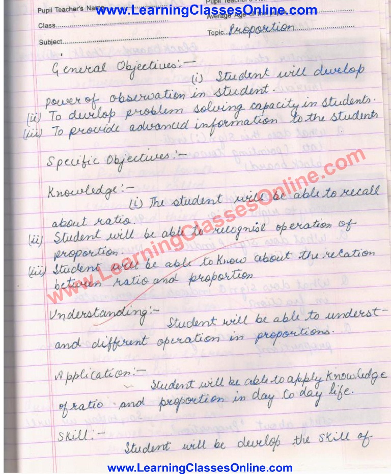 Proportion Lesson Plan
