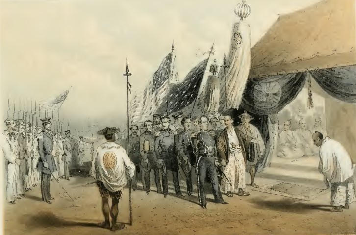 commodore perry took several warships to force a trade treaty with the chinese. commodore perry took several warships to force a trade treaty with the chinese.