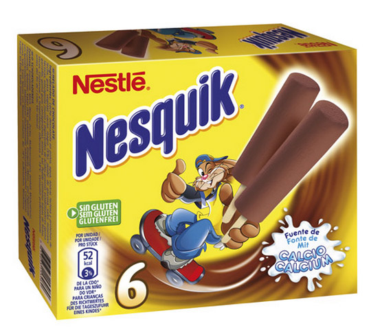 Helado Nesquik de chocolate