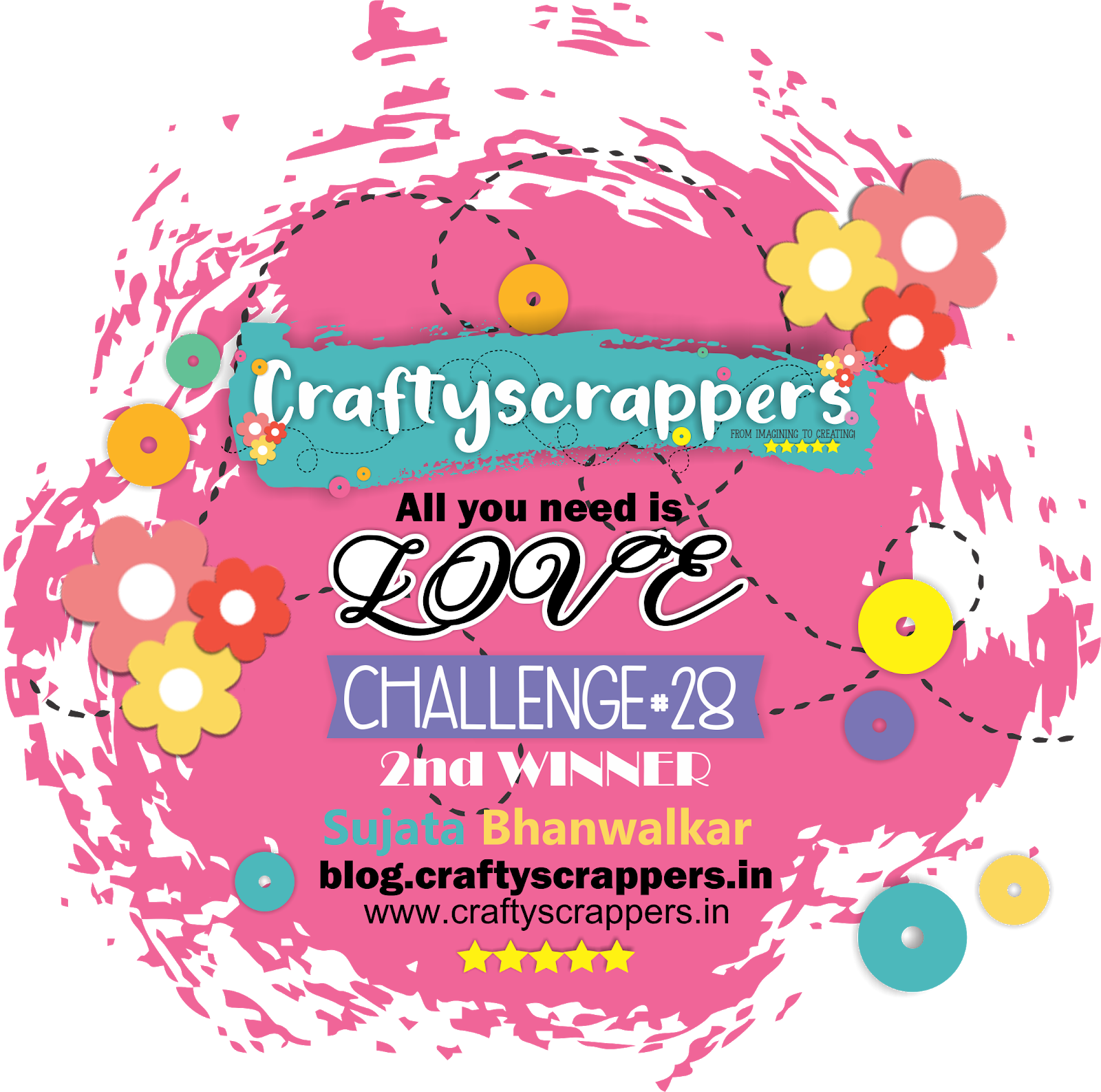 Craftyscrappers challenge 28 - All you need is Love