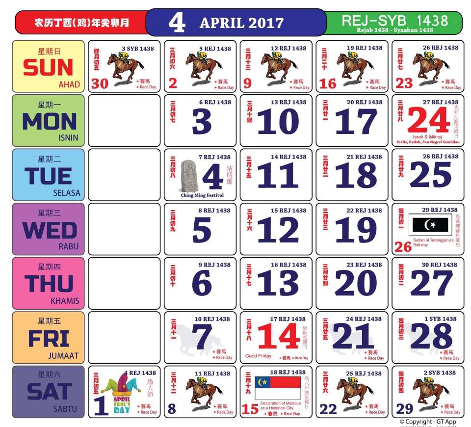Pusat Sumber Kalendar Bulan April 20