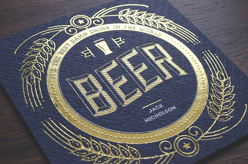 Letterpress Beer Quote Coasters