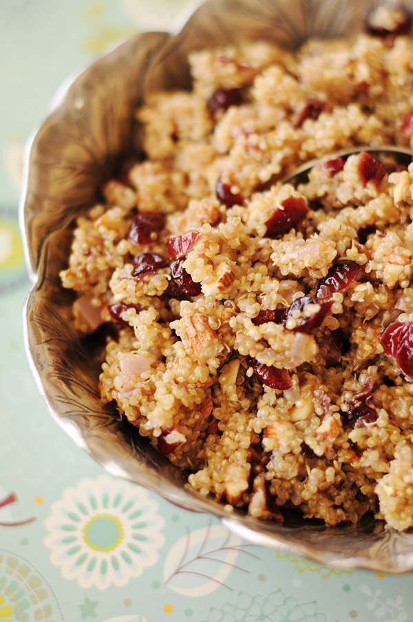 prettypalate Side Dish Quinoa Pilaf with Cranberries and Almonds