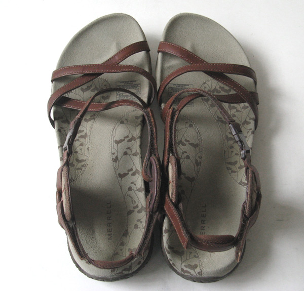MERRELL HEATHER BROWN LEATHER SPORT SANDALS WOMENS SIZE 9