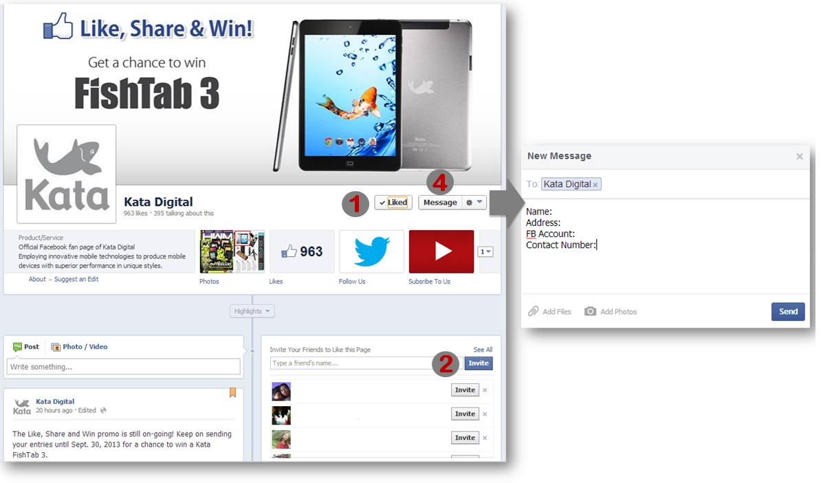 Kata FB Like and Share Promo - Win a FISHTAB 3 Quad Core Android Tablet