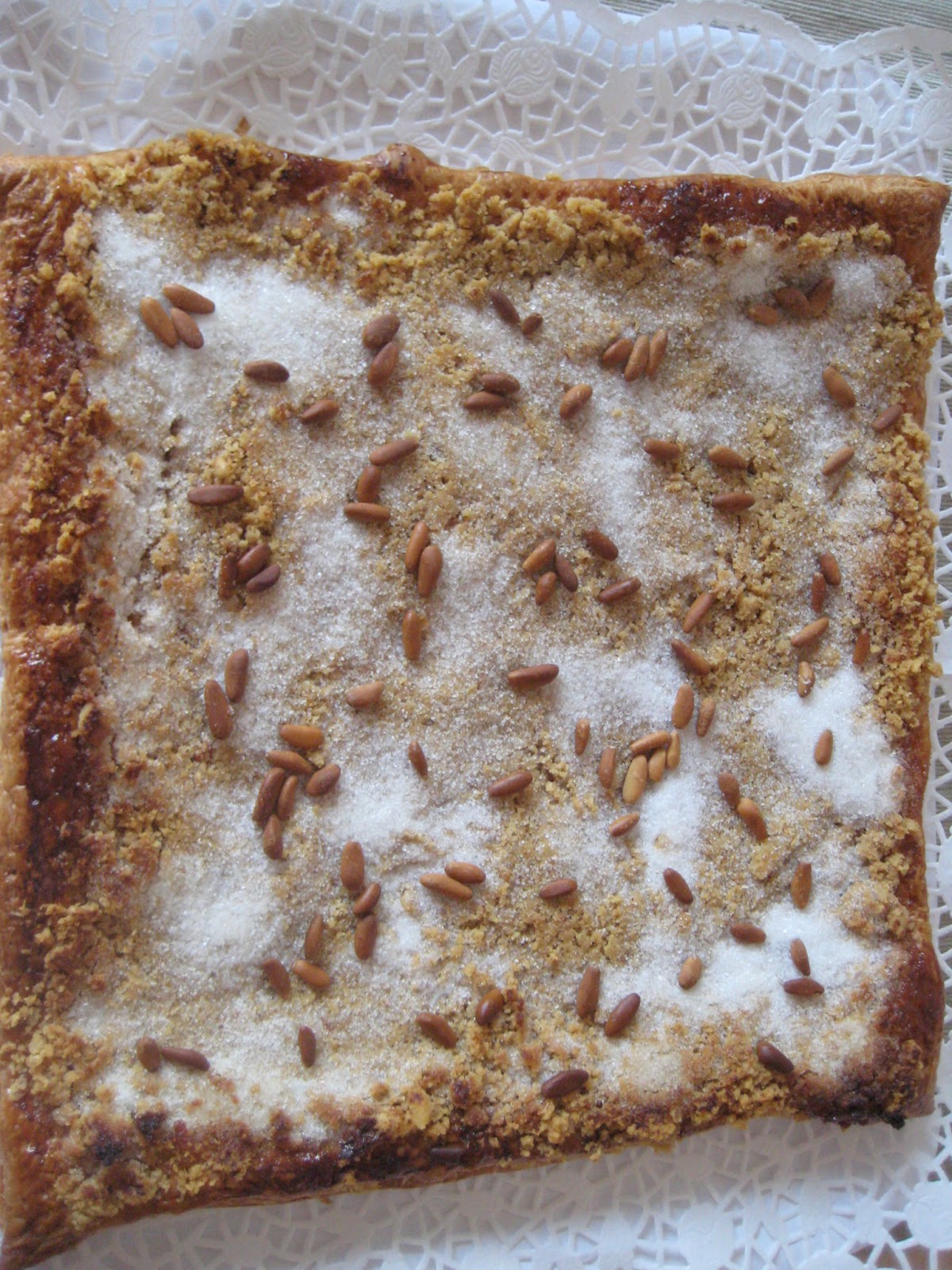 Spanish Pork rinds cake Coca de chicharrones