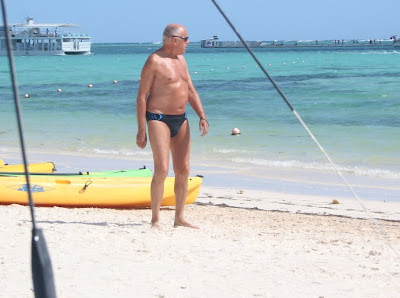 handsome picture man - naked on the beach - old mature man