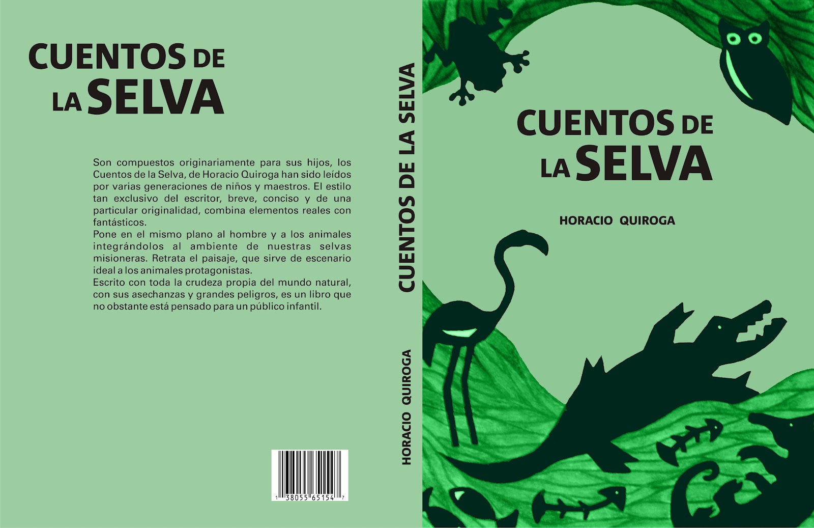 Soldiseño Tapa Y Contratapa ¨cuentos De La Selva¨ De Horacio Quiroga