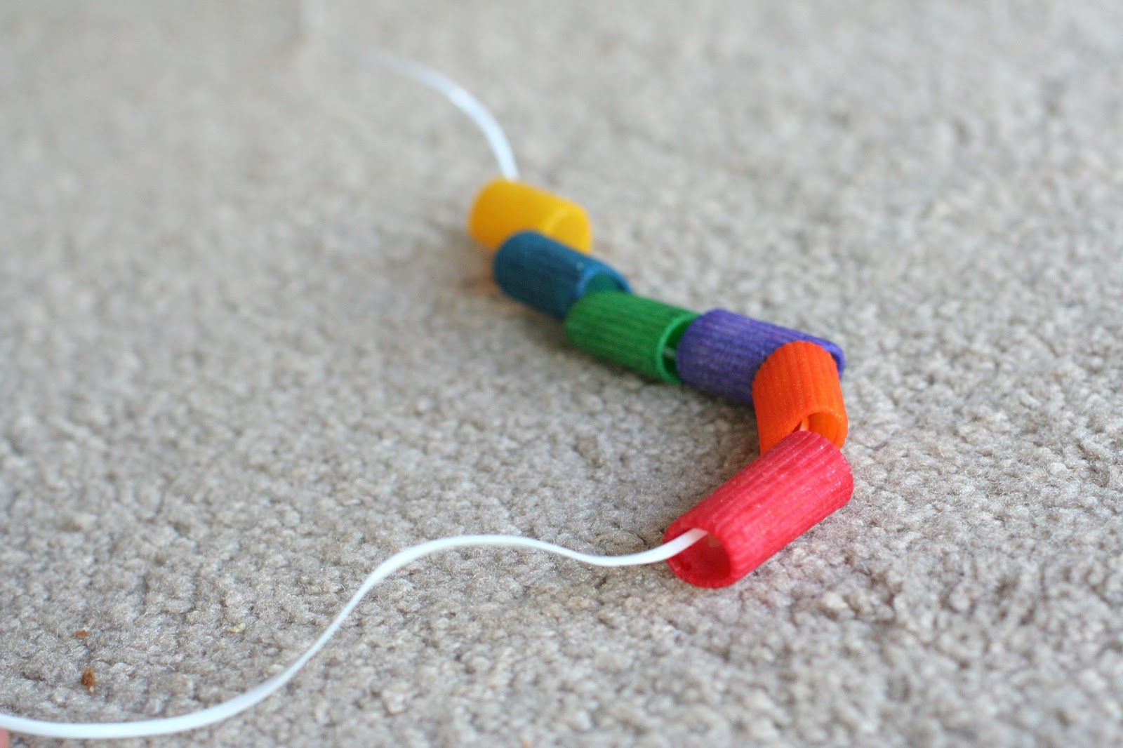 DIY Rainbow Pasta for Necklaces, Sensory Play, and Art