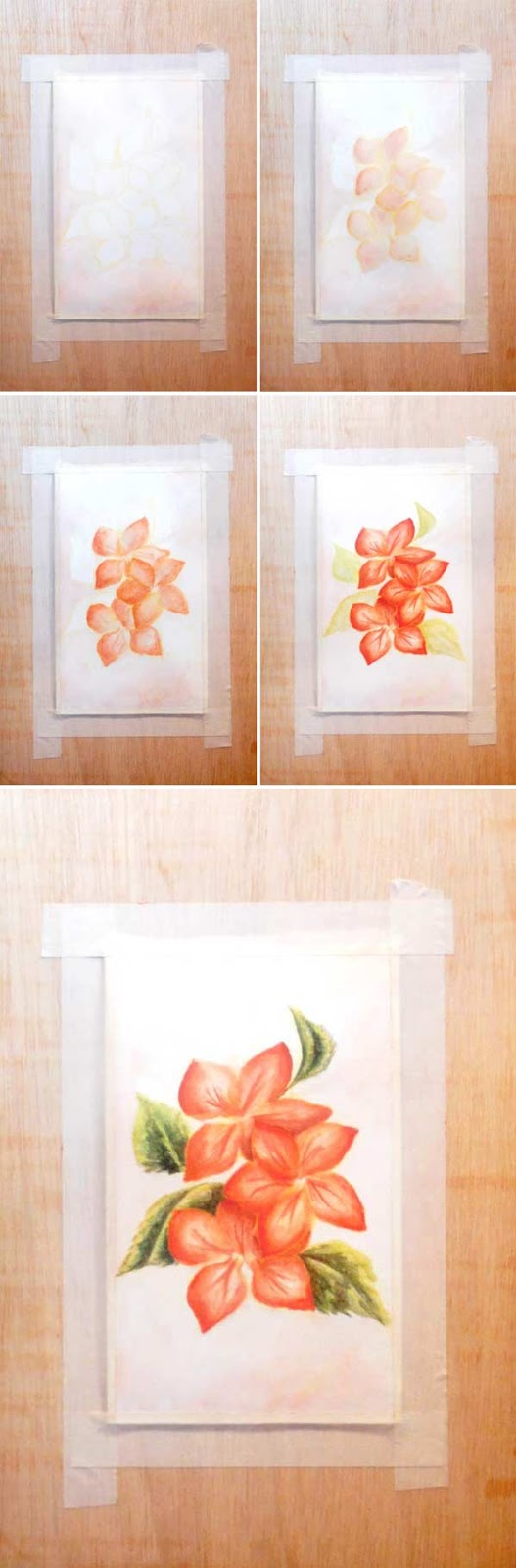 Pintura una tarjeta flores con acuarelas