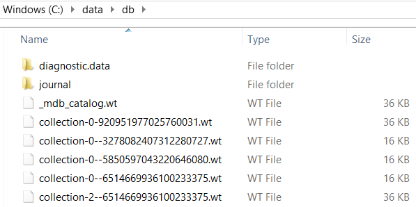 MongoDB data folder