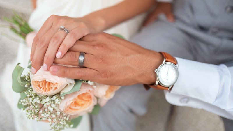 Wedding Day, Rings and Bridal Bouquet
