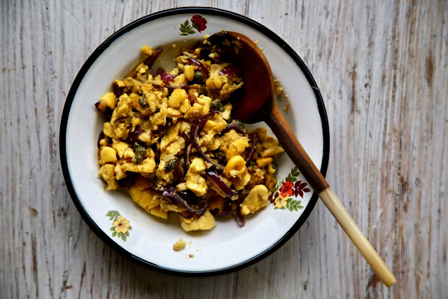 Caribbean vegan: ackee with capers  pic: Kerstin Rodgers/msmarmitelover.com