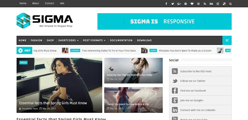 Sigma Free Blogger Template