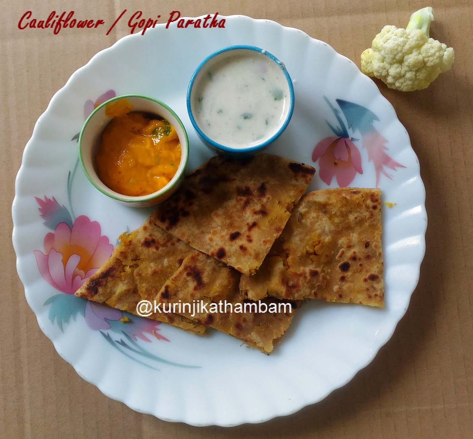 Cauliflower Paratha / Gobi Paratha Easy Paratha Recipes Kurinji Kathambam