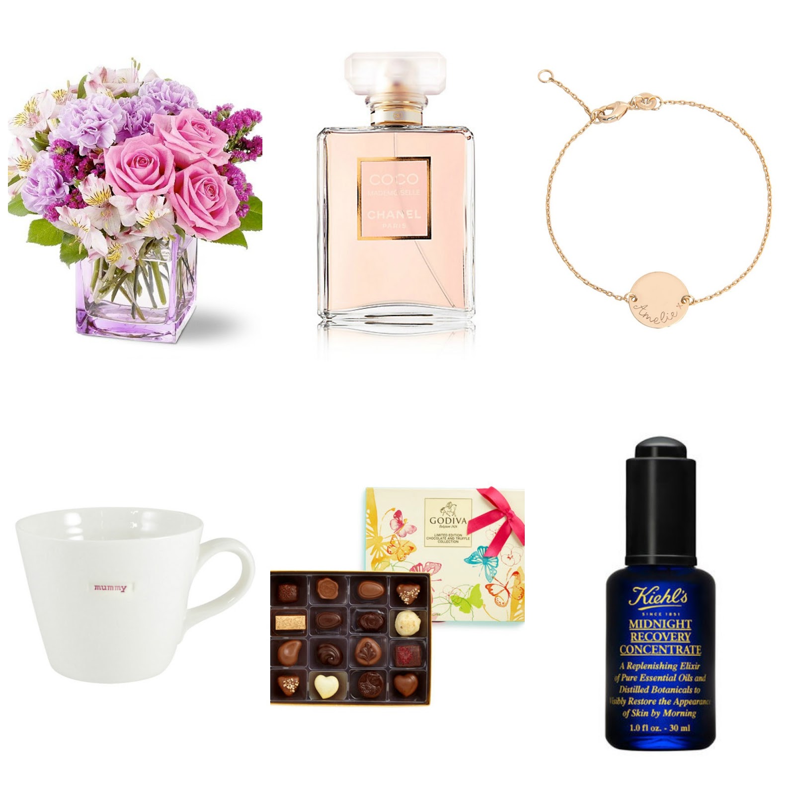 mothersday, gift guide, kiehls, john lewis, pretty flowers, chocolates, pretty gifts