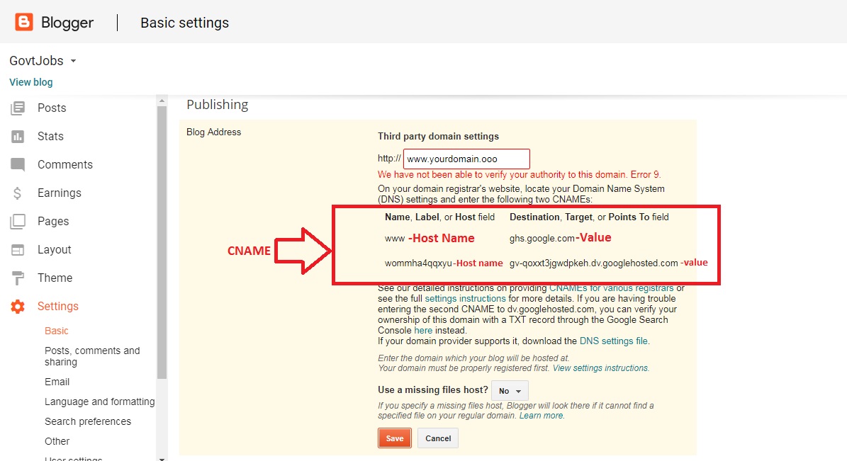 How to add .ooo domain to blogger ( easy steps with images )
