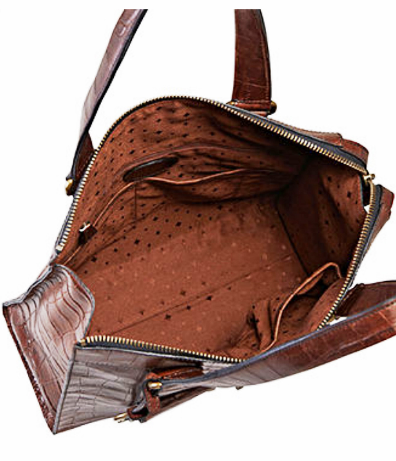 Fossil Vintage Revival Tote Croc Embossed Leather secretbargains1