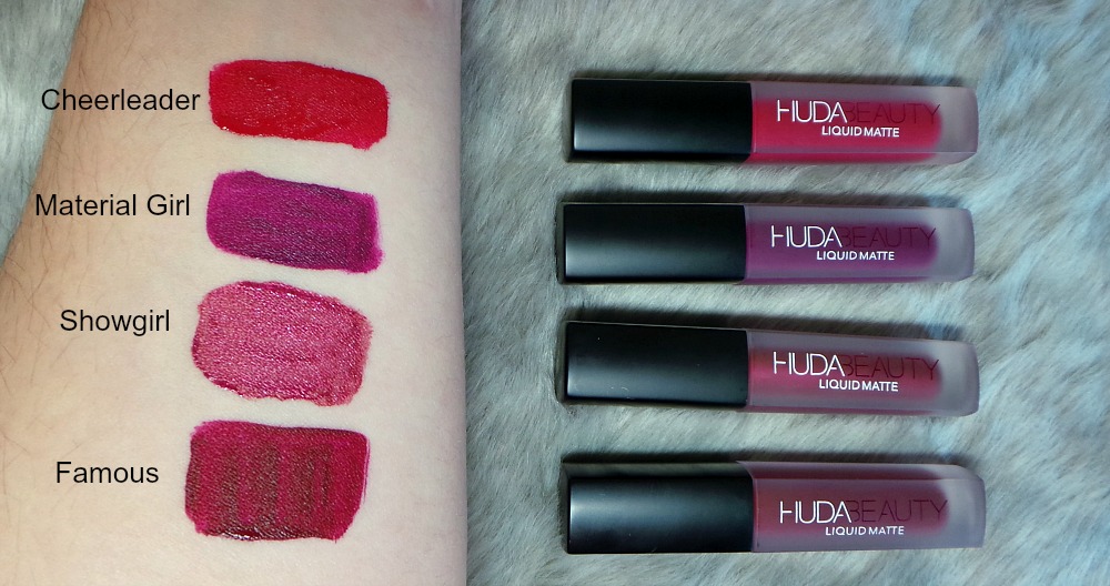Huda Beauty Red edition Liquid Matte Minis swatches