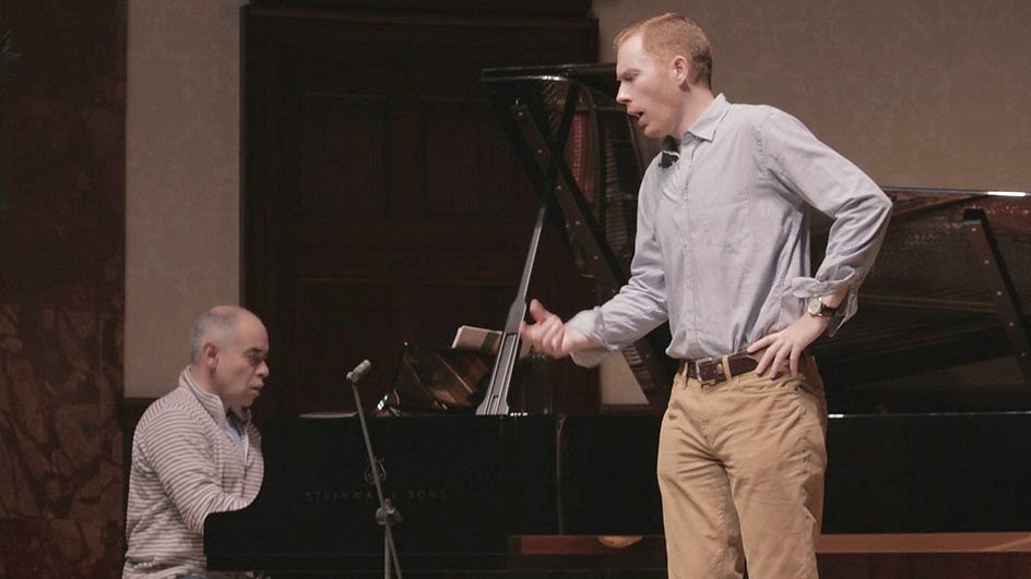 Robin Tritschler and Iain Burnside rehearse at Wigmore Hall. Photos by Ben Collingwood.