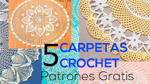 5 patrones de carpetas redondas tejidas a crochet