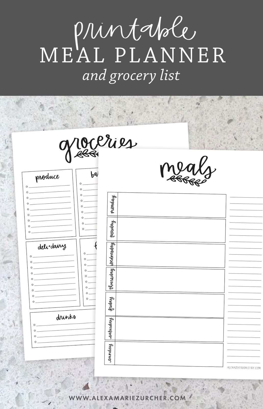 meal planner with grocery list