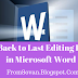 Go Back to Last Editing Point in Microsoft Word