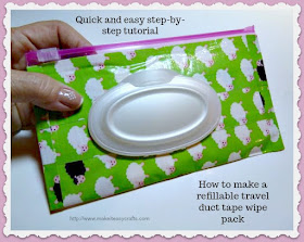 refillable travel duct tape wipe pack