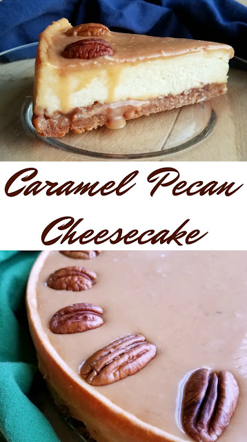 Rich and creamy cheesecake, sweet and gooey caramel, and toasty pecan come together for a one of a kind dessert experience. Perfect for dinner parties, birthday parties or a great addition to your Thanksgiving dessert table! Rich and creamy cheesecake, sweet and gooey caramel, and toasty pecan come together for a one of a kind dessert experience. Perfect for dinner parties, birthday parties or a great addition to your Thanksgiving dessert table!