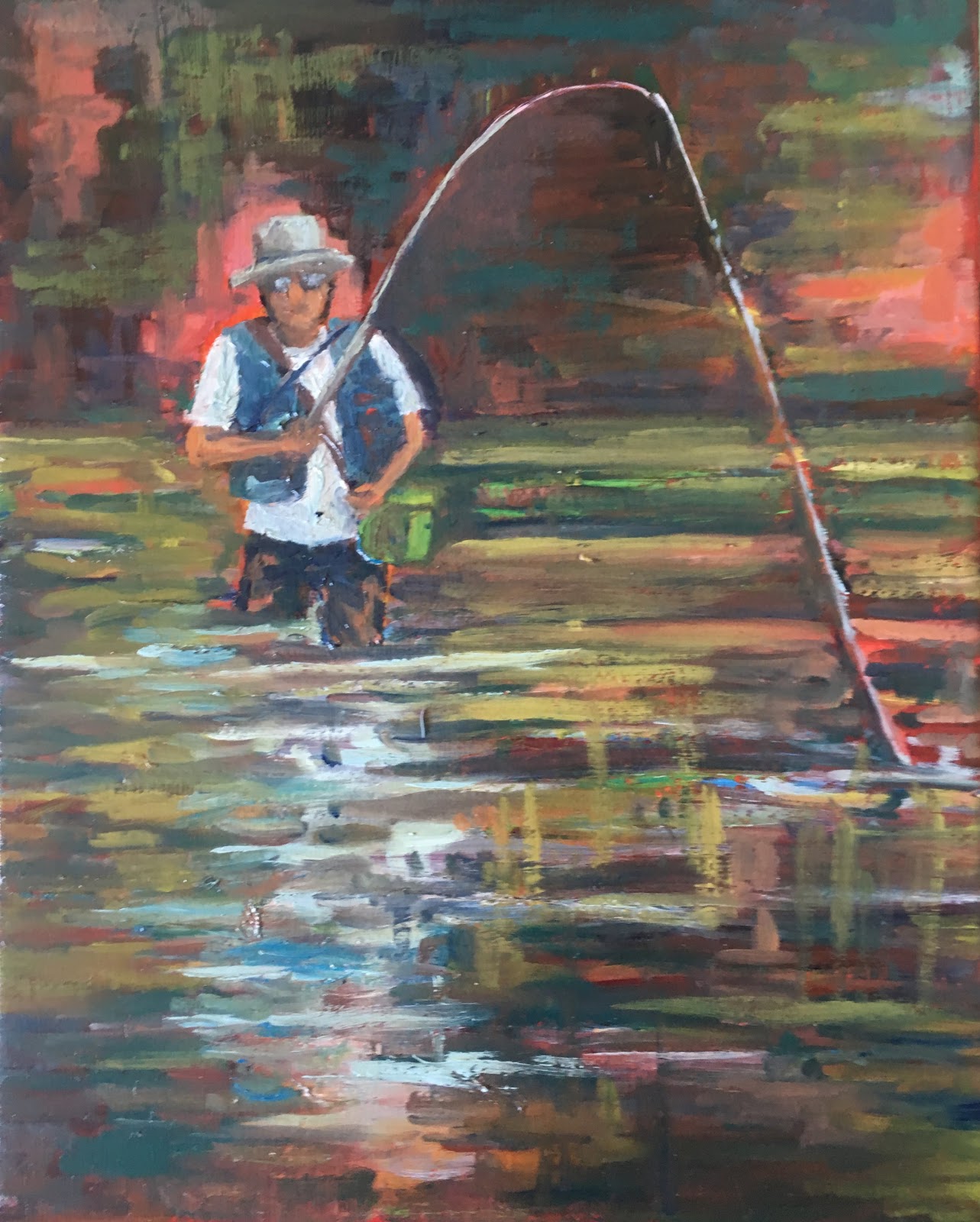 Linda Bordage Artist: Fly Fishing -Oil Painting done and gone to PEI!