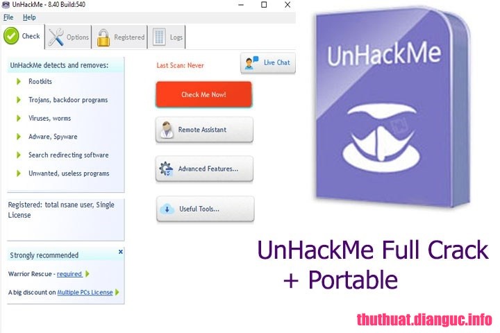Download UnHackMe 9.96 Build 696 Full Cr@ck + Portable – Chặn quảng cáo, Diệt trojan tốt nhất 2018