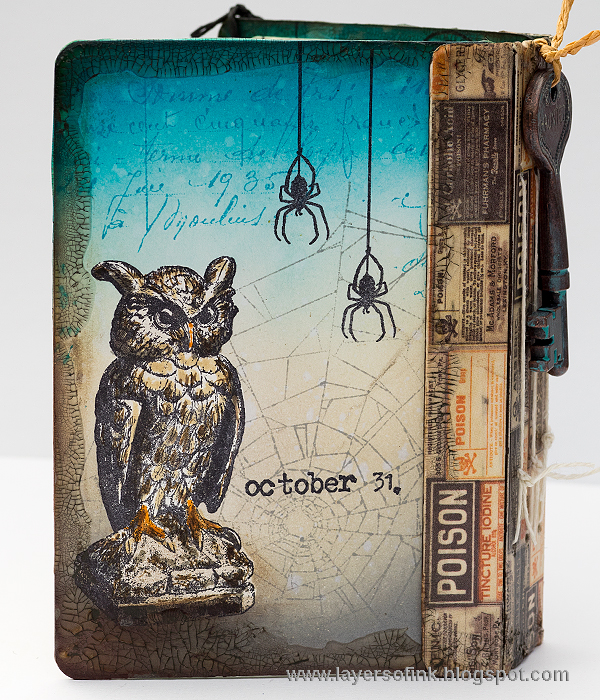 Layers of ink - Halloween Stamped Passport Book Tutorial by Anna-Karin