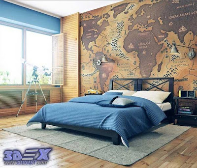 world map wall decor, world map wall art, world map wallpaper for bedroom