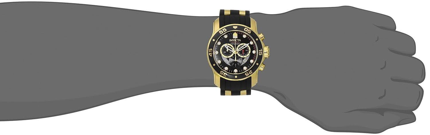 invicta men's pro diver chronograph black polyurethane watch 6981