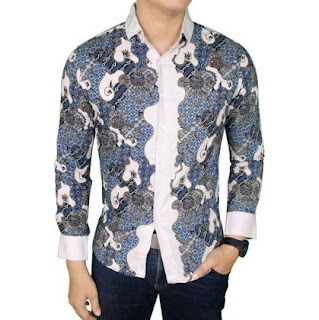 Kemeja batik pria lengan panjang simpel elegan Kemeja batik pria lengan panjang simpel elegan