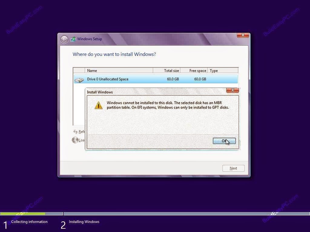 Windows 8 installation step 4