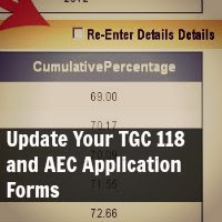 Update Your TGC 118 and AEC Application Forms