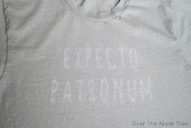 Harry Potter Spell Shirt. Easy project using Elmers glue and Rit dye. Over The Apple Tree