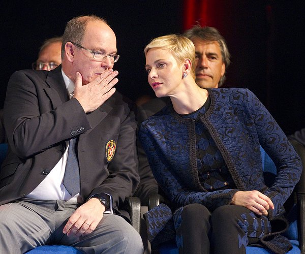 Princess Charlene of Monaco and Prince Albert attend Rowing Coastal Championships Princess Charlene of Monaco wore dress style diamond earrings, wore valentino dress, new season dress 2017