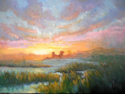 sunset paintings painting daily oil landscape sky marsh abstract easy painters commission sold story purchase artists schiff carol studio
