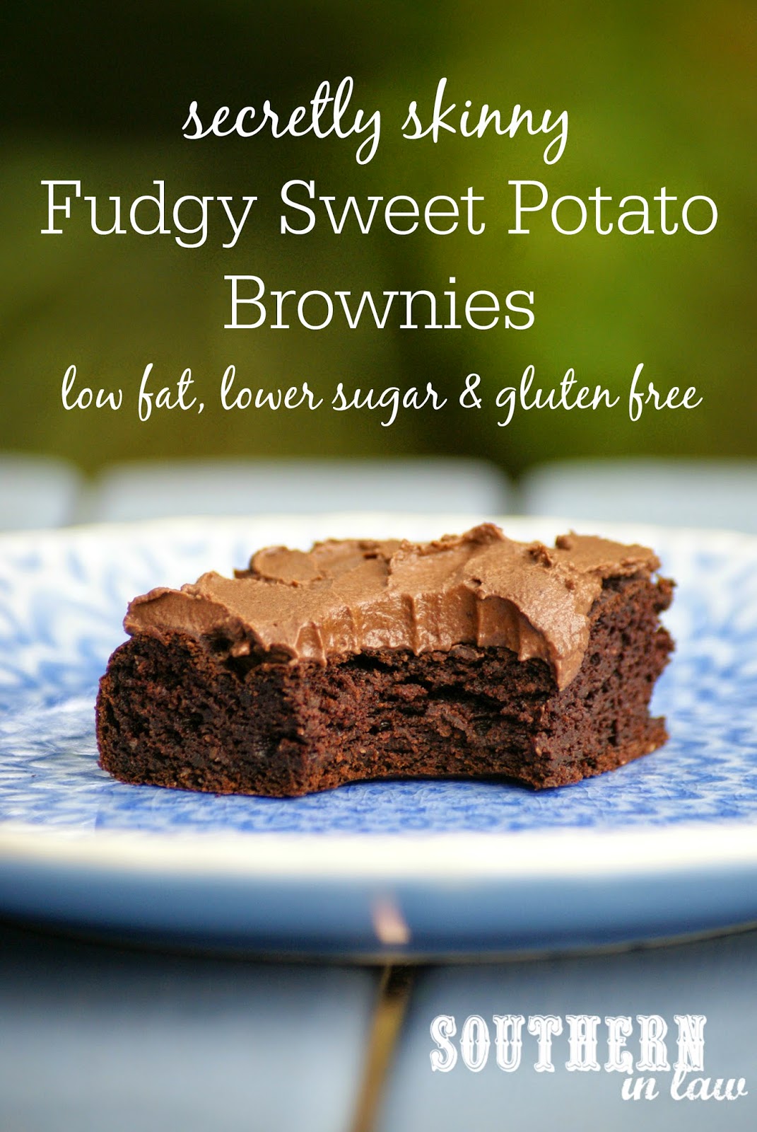 Secretly Skinny Fudgy Sweet Potato Brownies - low fat, low sugar, gluten free, healthy