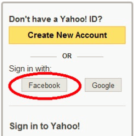 yahoo mail sign in facebook