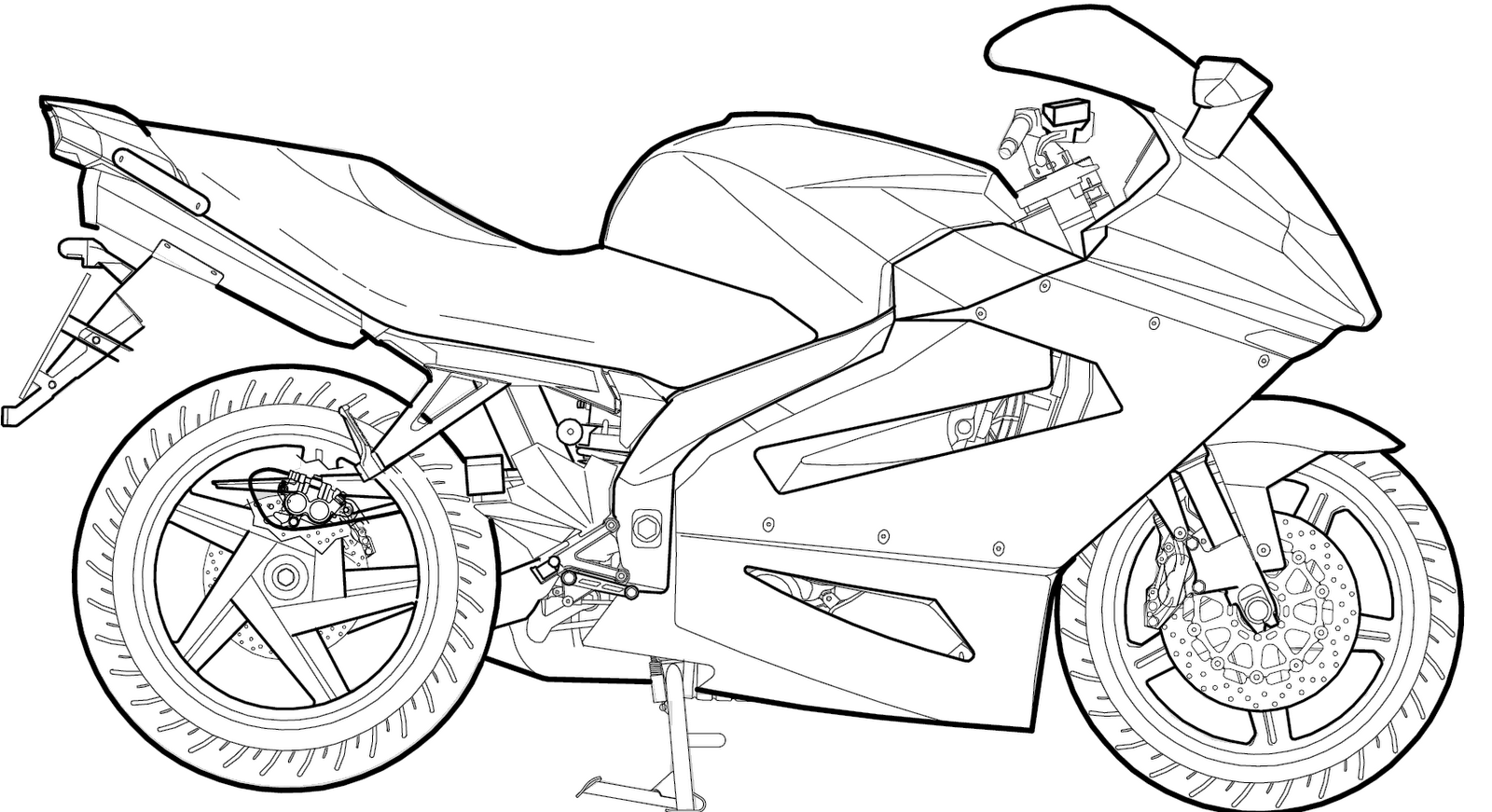 Desenhos para colorir, desenhar e pintar : Desenhos de motos para