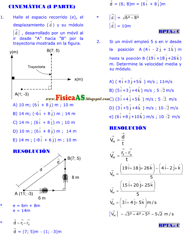 CINEMÁTICA (I PARTE) EJERCICIOS DESARROLLADOS IMPRIMIR GRATIS FISICA CINEMÁTICA (I PARTE) EJERCICIOS DESARROLLADOS IMPRIMIR GRATIS FISICA