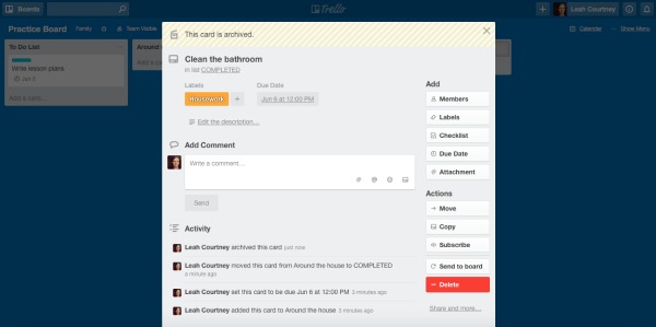 Trello archive Trello archive