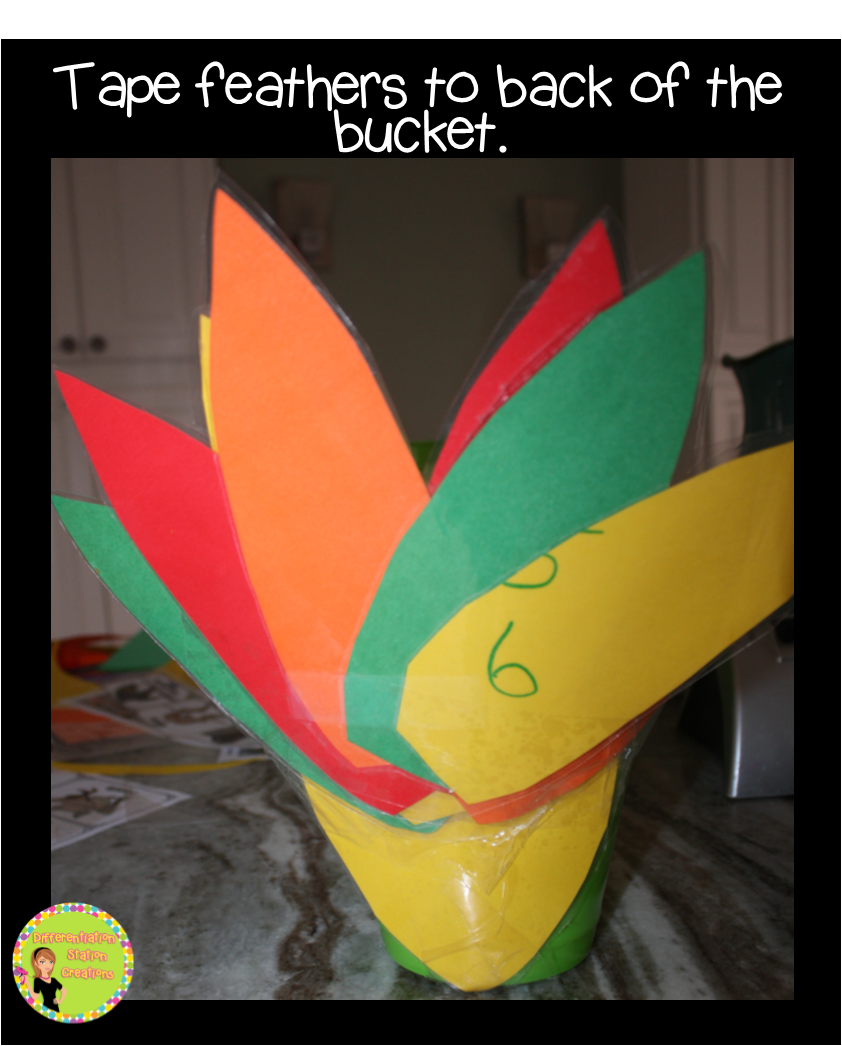 Differentiation Station Creations DIY Turkey From A Plastic Bucket