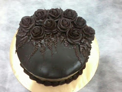 Chocolate Moist Cake and Roses